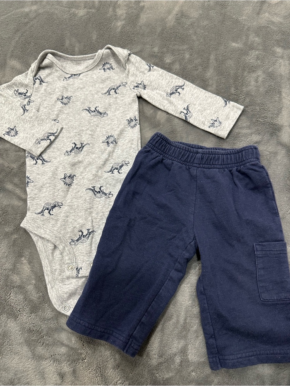 Carter's Dino Bodysuit With Navy Blue Pants